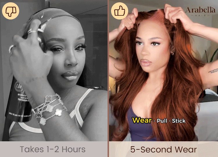 Dark Copper Ginger Glueless Wig