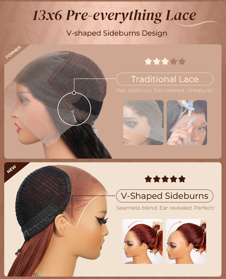 Dark Copper Ginger Glueless Wig