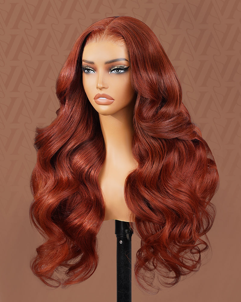 【$299 = 2 WIGS】Arabella 13x6 Three-Go™ Reddish Brown Glueless Wig Loose Body Wave With Drawstring 100% Human Hair Wig