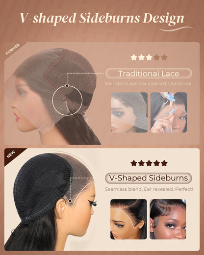 Arabella 13x6 Three-Go™ Dark Plum Glueless Wig Body Wave With Drawstring 100% Human Hair Wig