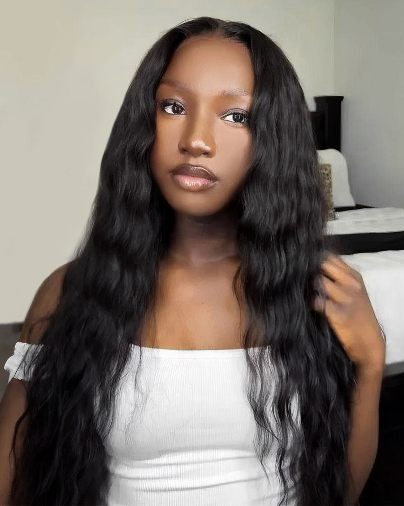 Arabella 13x6 Three-Go™ Glueless Wig Bohemian Curl With Drawstring Natural Black 100% Human Hair Wig