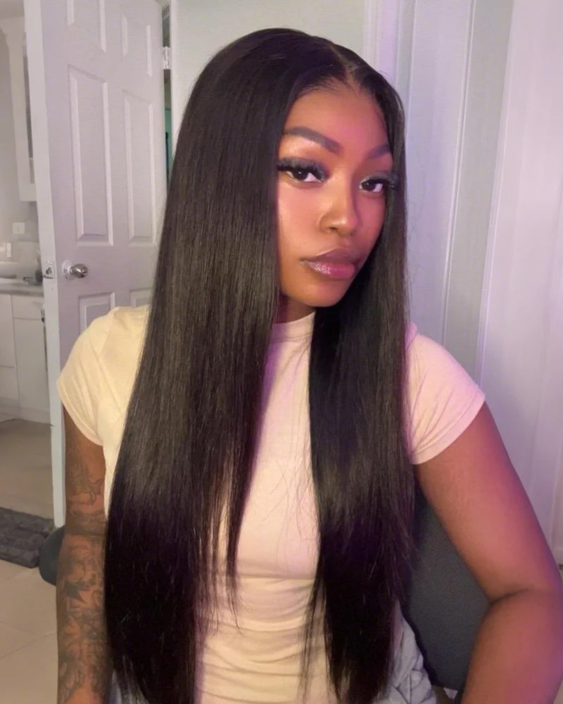 Arabella 13x6 Three-Go™ Glueless Wig Silky Straight With Drawstring Natural Black 100% Human Hair Wig