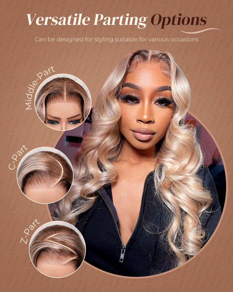 Ash Blonde Ombre Loose Body Wave Wig