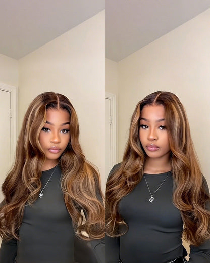 Arabella 13x6 Three-Go™ Ombre Highlight Honey Blonde Glueless Wig Body Wave With Drawstring 100% Human Hair Wig