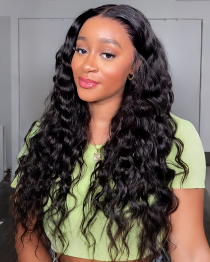 Arabella 13x6 Three-Go™ Glueless Wig Bohemian Curl With Drawstring Natural Black 100% Human Hair Wig