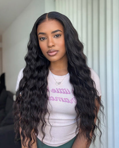 Arabella 13x6 Three-Go™ Glueless Wig Bohemian Curl With Drawstring Natural Black 100% Human Hair Wig