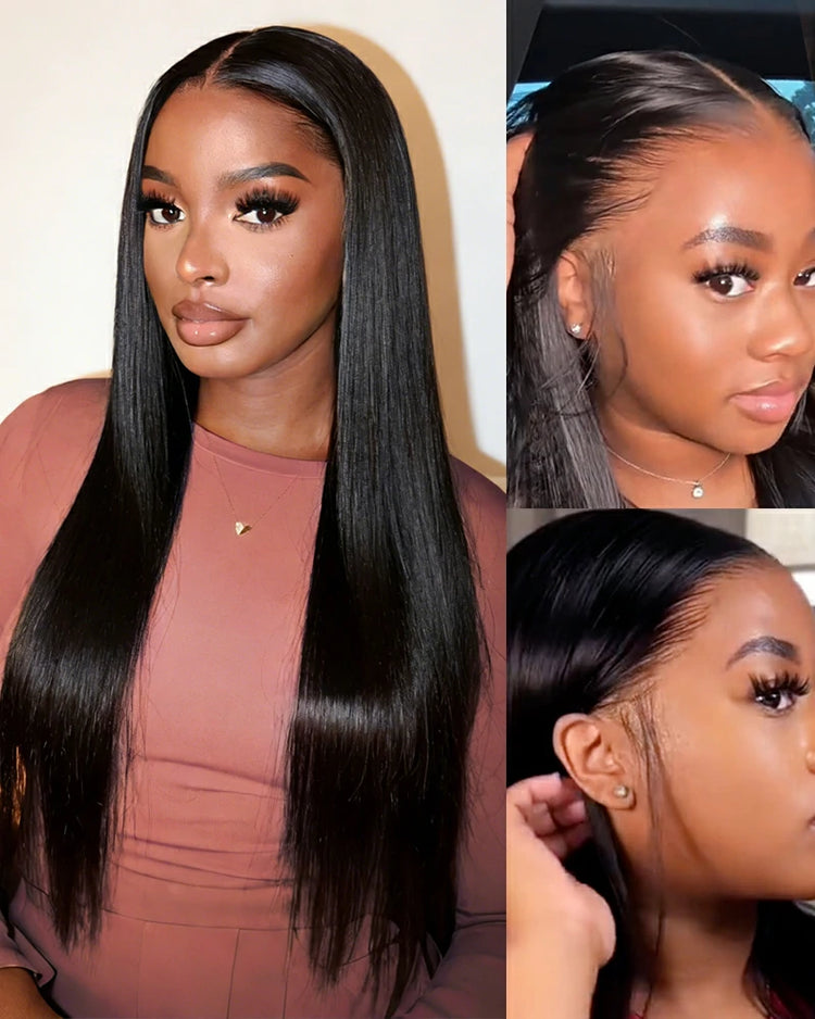 Arabella 13x6 Three-Go™ Glueless Wig 36Inch Super Long Silky Straight With Drawstring Natural Black 100% Human Hair Wig