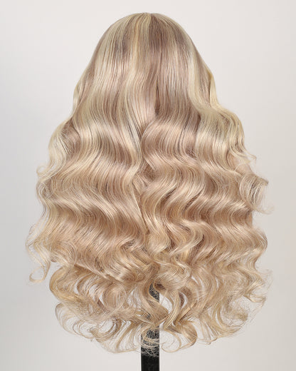 Arabella 13x6 Three-Go™ Blonde Highlight Glueless Wig Loose Body Wave With Drawstring 100% Human Hair Wig