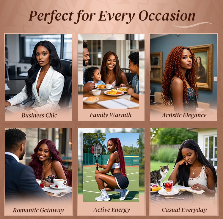 Collage Showing ETE Wig Suitable for Different Occasions