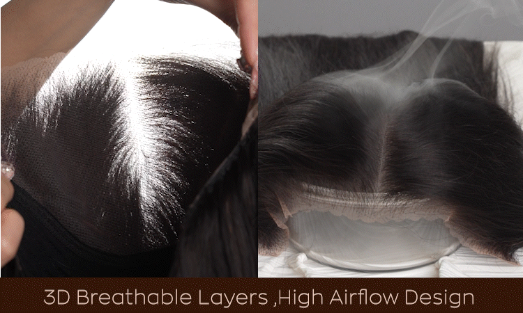 GIF Showing How ETE Wig Breathable Is