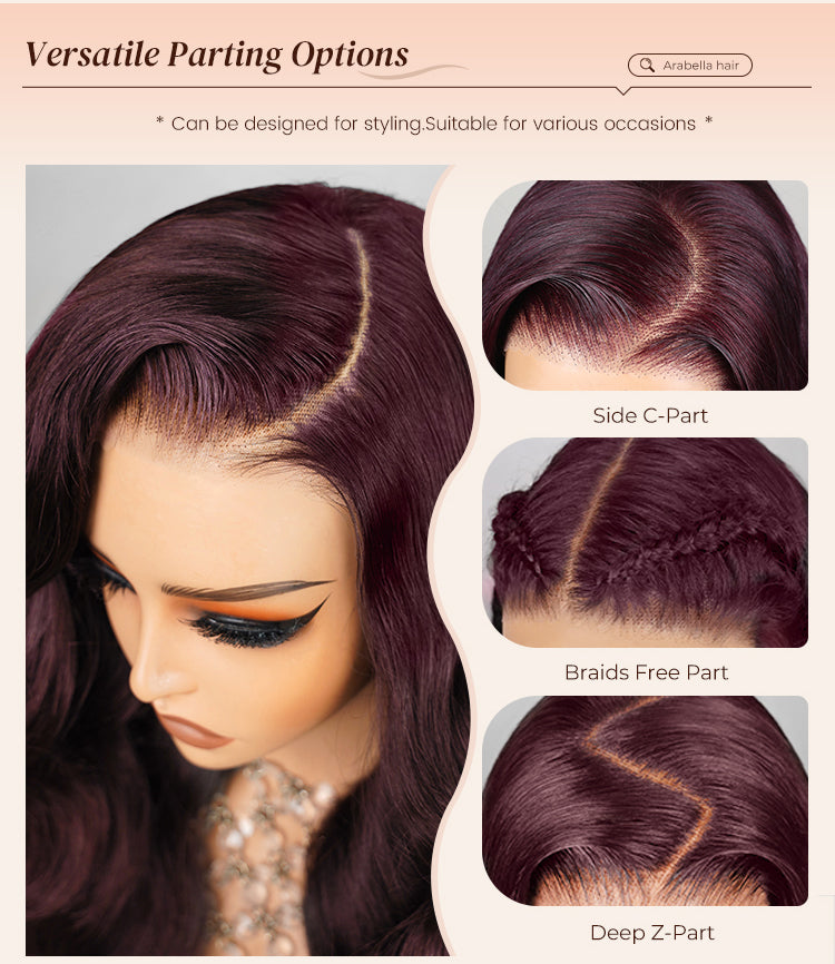 Parting Options of Plum Wig