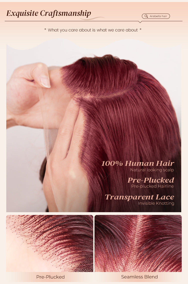 Transparent Lace of Cherry Red Wigs