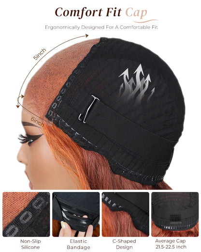 Arabella 6x5 invisible knots Glueless Ginger Ombre Loose Body Wave Wig Pre-cut Lace Beginner Friendly