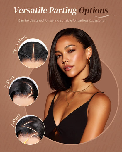 Glueless Black Straight Bob