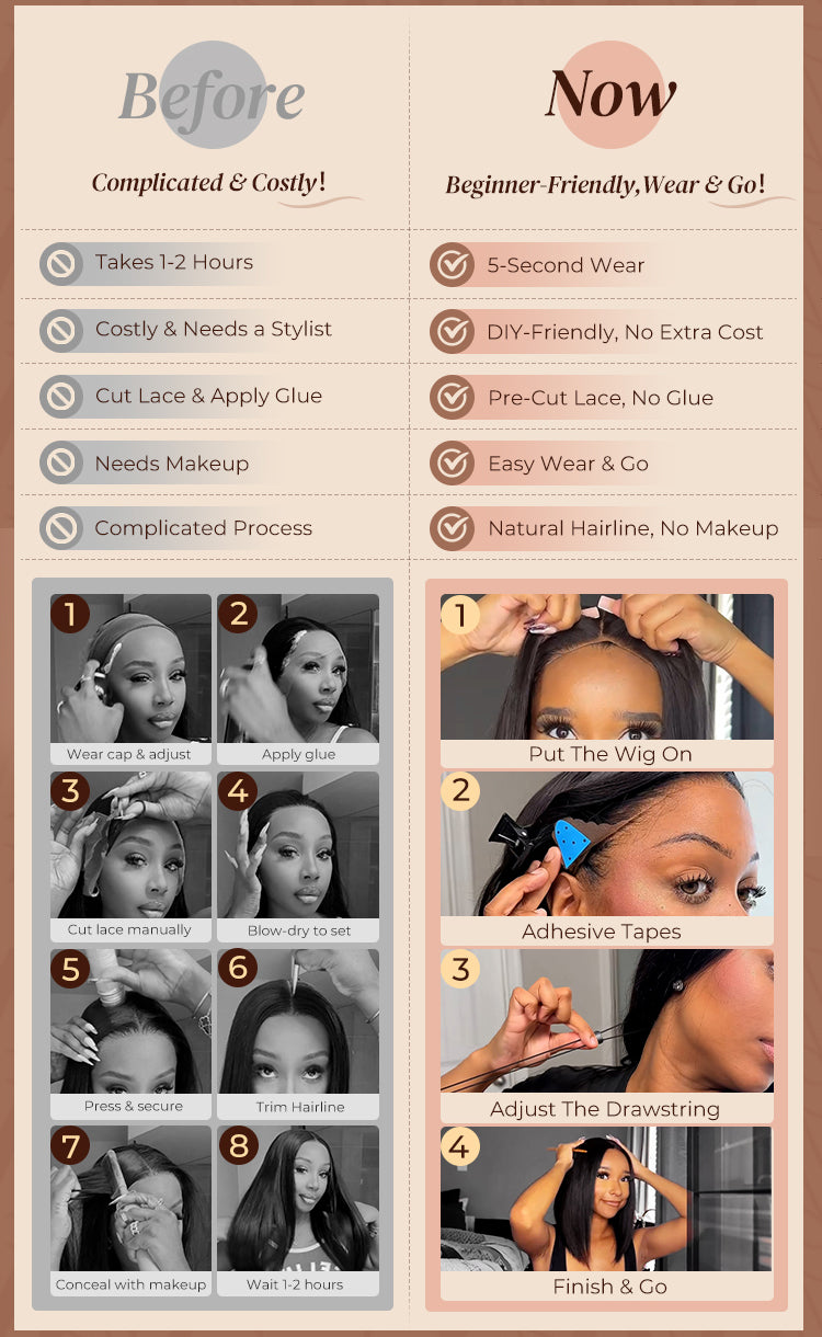 Glueless Black Straight Bob