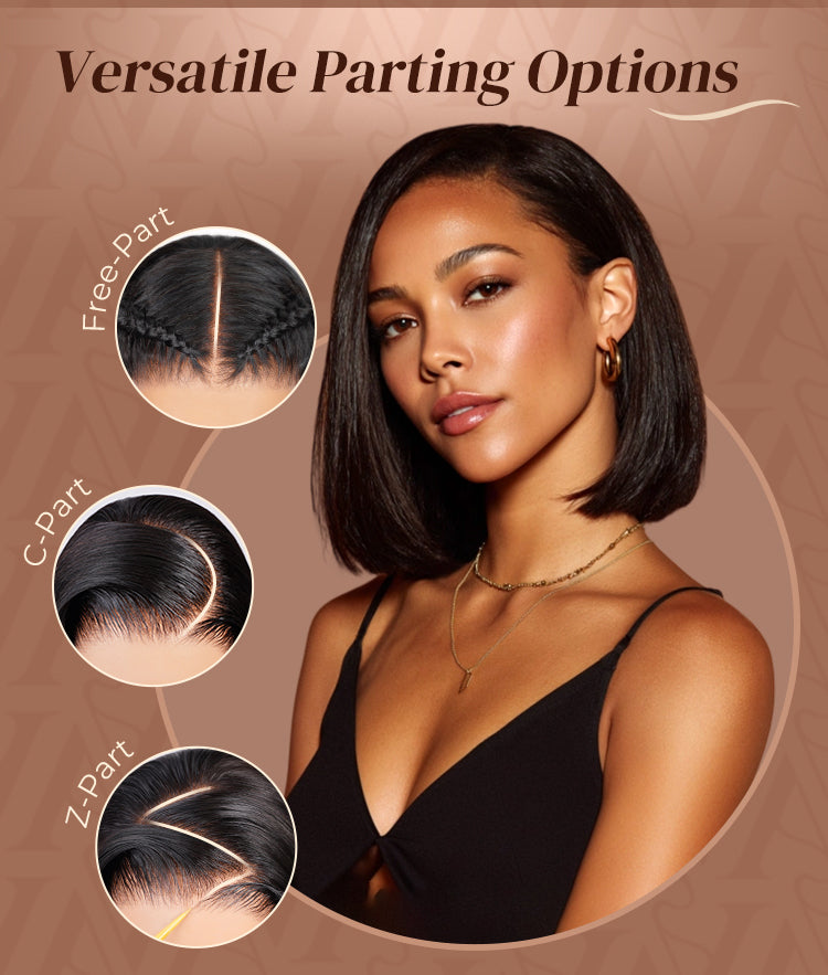 Glueless Black Straight Bob