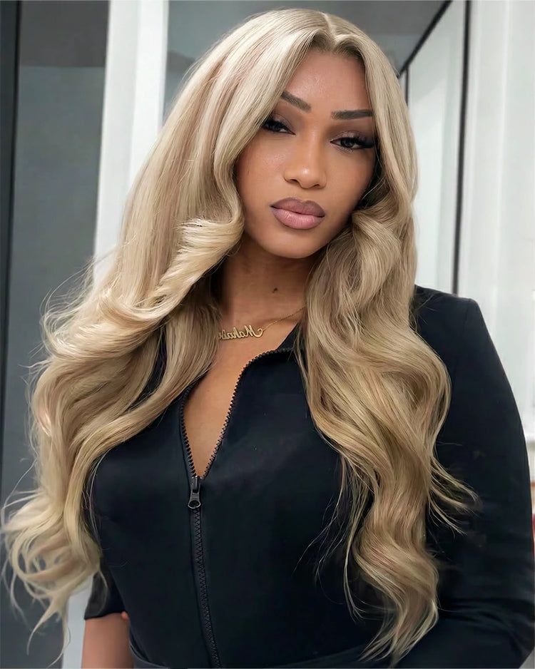 Arabella 13x6 Three-Go™ Blonde Highlight Glueless Wig Loose Body Wave With Drawstring 100% Human Hair Wig
