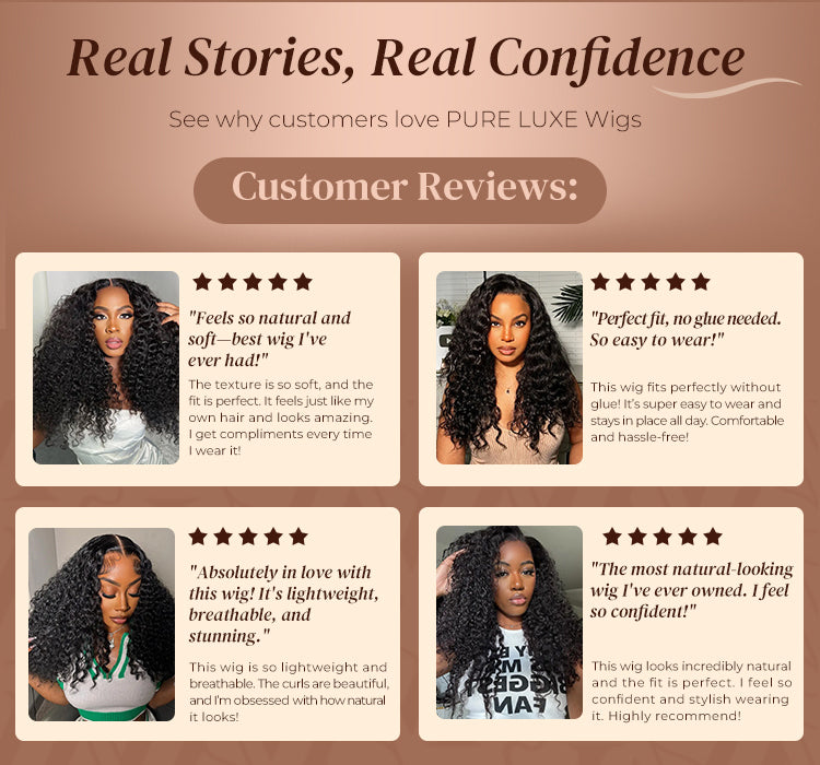 Glueless Wig Water Wave With Finger Coil Ends