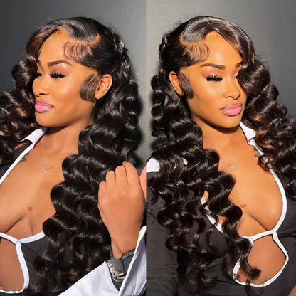 Arabella 【30&quot; Super Sale】 6x5 Invisible Knots Glueless &amp; 13x4 Lace Front Pre-Bleached Knots Natural Black Body Wave/Straight/Curly Human Hair Wig