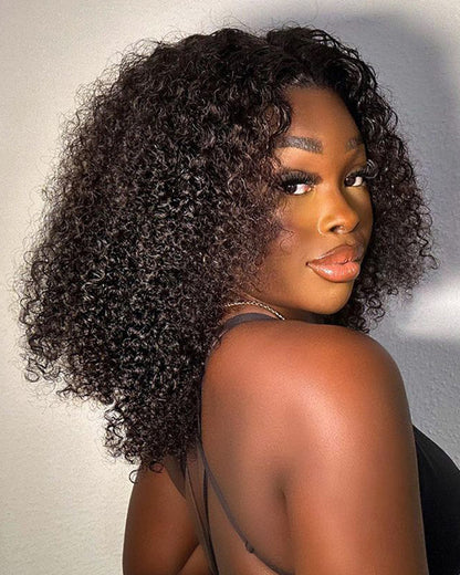 Arabella 6x5/13x4 Lace Glueless Jerry Curly Wig Pre-cut Lace Natural Black Beginner Friendly