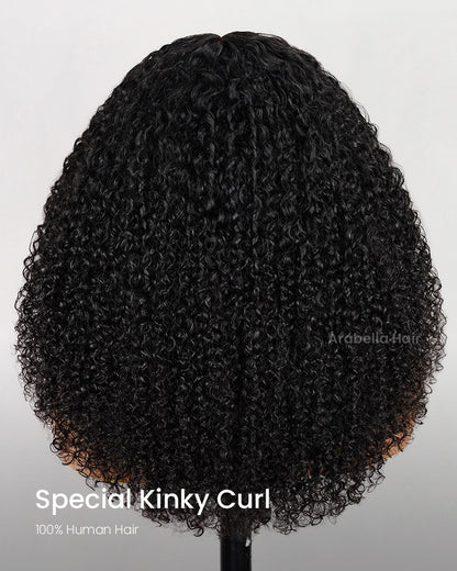Arabella 6x5/13x4 Lace Glueless Jerry Curly Wig Pre-cut Lace Natural Black Beginner Friendly