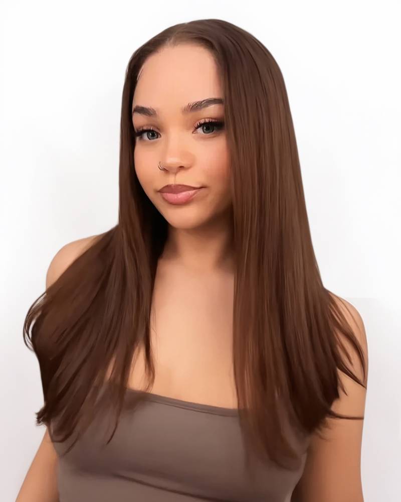 Arabella 6x5 invisible knots Glueless Chocolate Brown Wig Straight Wig Pre-cut Lace Beginner Friendly