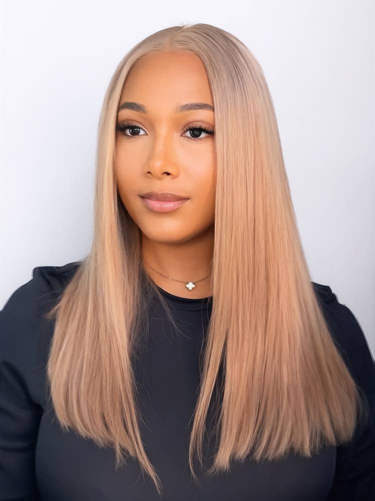Arabella 6x5 invisible knots Glueless Milk Tea Brown Straight Wig Pre-cut Lace Beginner Friendly