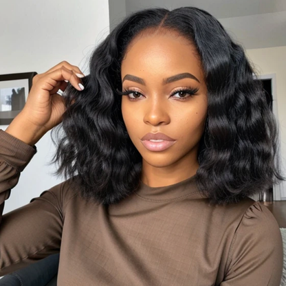 Arabella 6x5 invisible knots Glueless Deep Wave Wig Pre-cut Lace Natural Black Beginner Friendly