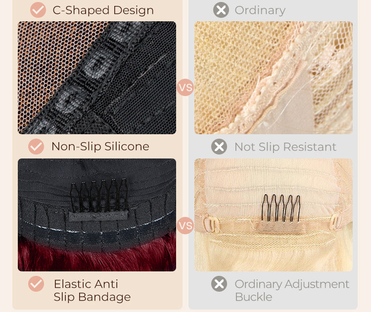 Red Velvet Wig Cap Design Details