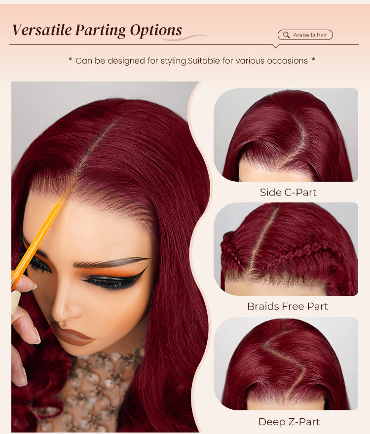 Parting Options of Red Velvet Wig