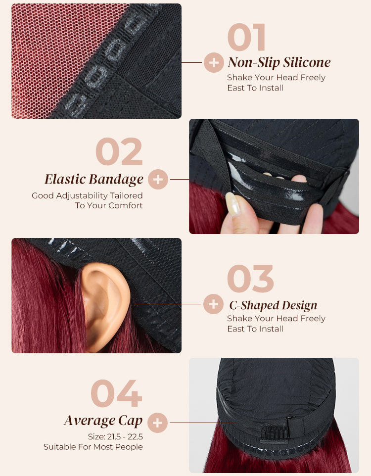 Red Velvet Wig Cap Design Details