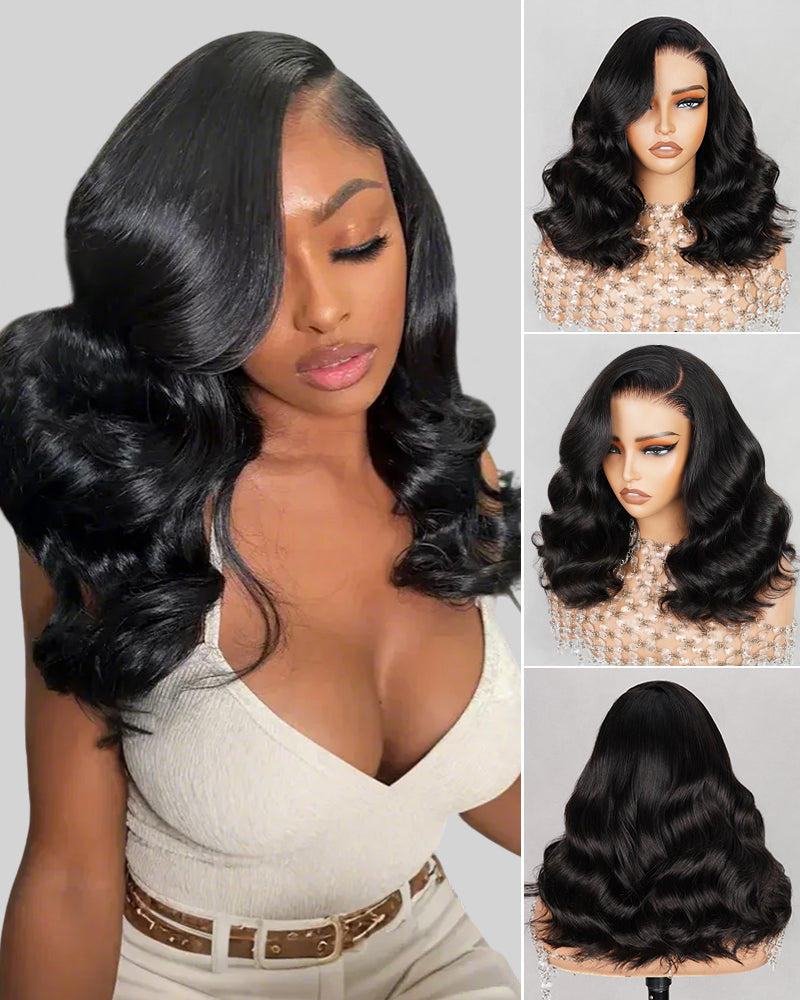 Arabella 6x5 invisible knots Glueless Loose Body Wave Wig Pre-cut Lace Natural Black Beginner Friendly