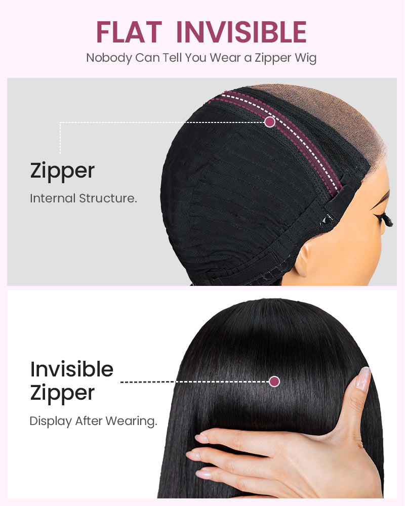 [VIP EXCLUSIVE] ZIP &amp; Mix-All Wigs | Body Wave Natural Black Glueless 6x5 Pre-Cut Lace Wig With Optional Replaceable Tops