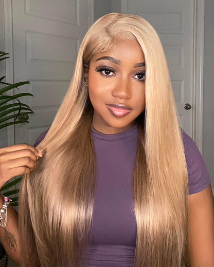 Arabella 6x5/13x4 Lace Glueless Milk Tea Brown Straight Wig Pre-cut Lace Beginner Friendly