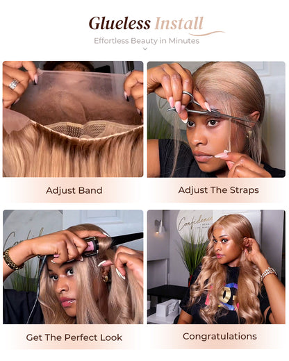 Arabella 6x5/13x4 Lace Glueless Milk Tea Brown Straight Wig Pre-cut Lace Beginner Friendly