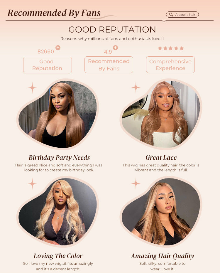 Woman Wearing Ash Honey Blonde Human Wig