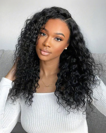 Arabella 6x5 invisible knots Glueless Loose Body Wave/Water Wave/Jerry Curly Wig Pre-cut Lace Natural Black Beginner Friendly