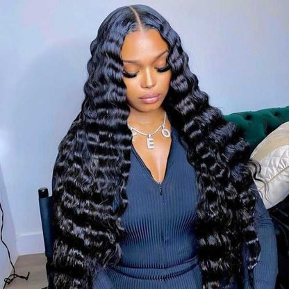 Arabella 【30&quot; Super Sale】 6x5 Invisible Knots Glueless &amp; 13x4 Lace Front Pre-Bleached Knots Natural Black Body Wave/Straight/Curly Human Hair Wig