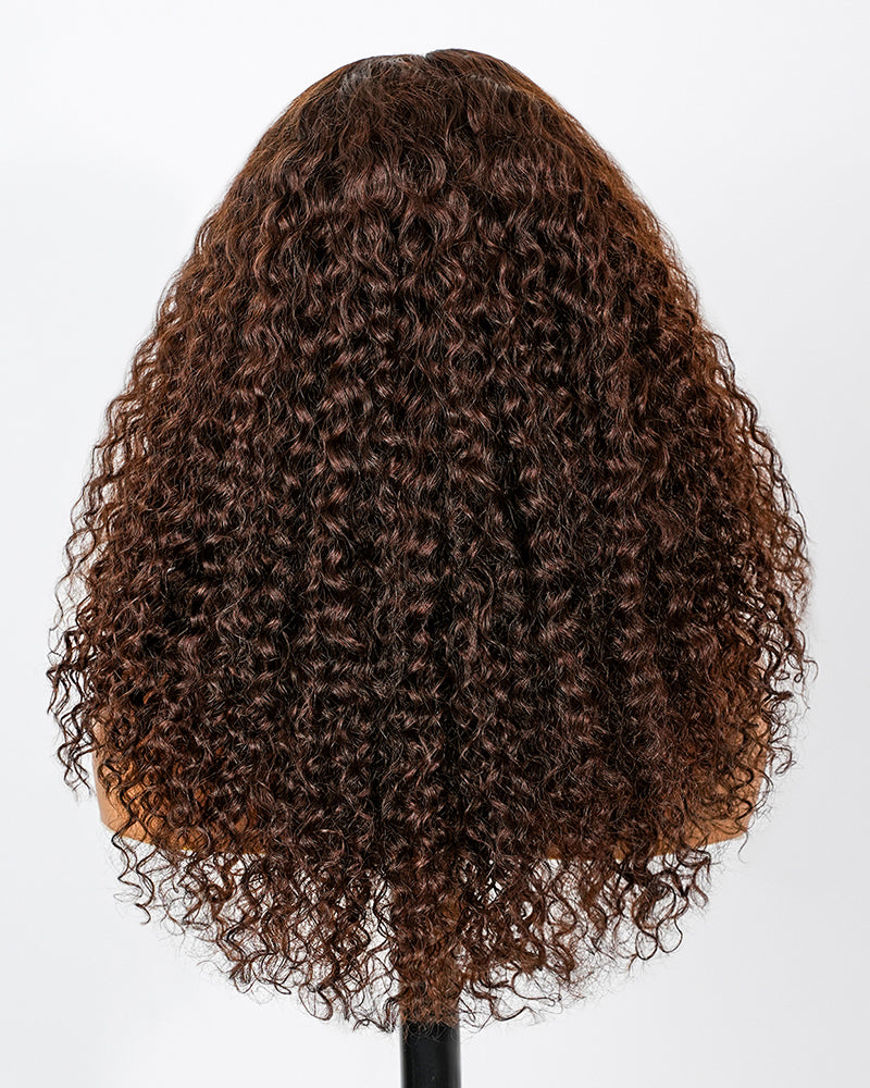 Arabella 13x6 Three-Go™ Chocolate Brown Glueless Wig Water Wave With Drawstring 100% Human Hair Wig