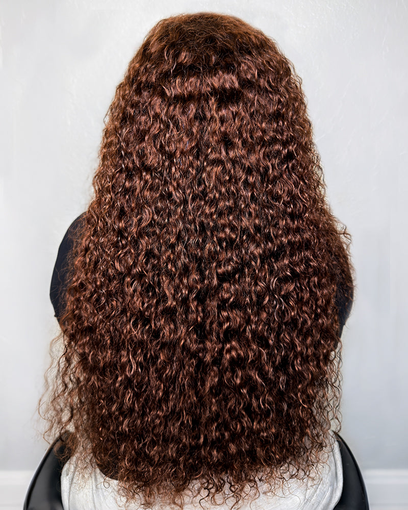 Arabella 13x6 Three-Go™ Glueless Wig Chocolate Brown Water Wave Finger Coil Ends With Drawstring