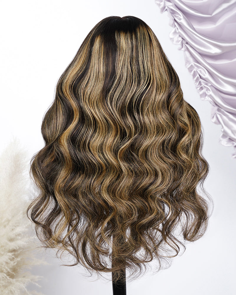 Arabella 13x6 Three-Go™ Balayage Highlight Glueless Wig Body Wave With Drawstring 100% Human Hair Wig