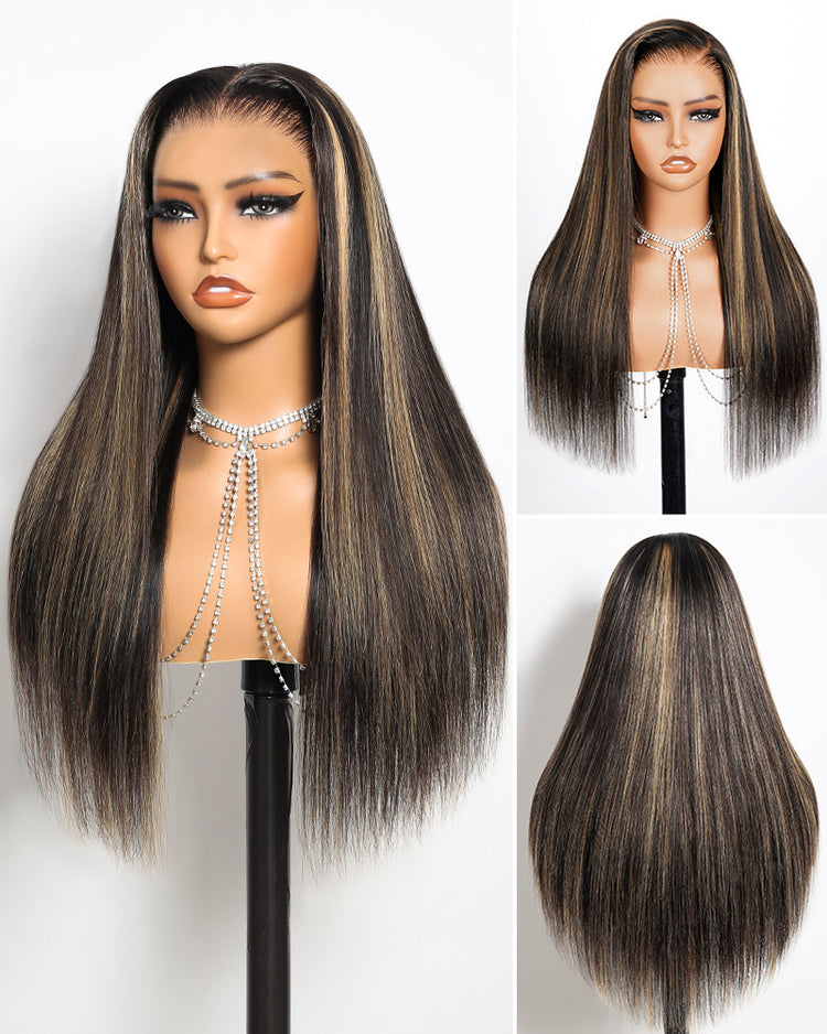 Arabella 13x6 Three-Go™ Balayage Highlight Glueless Wig Silky Straight With Drawstring 100% Human Hair Wig