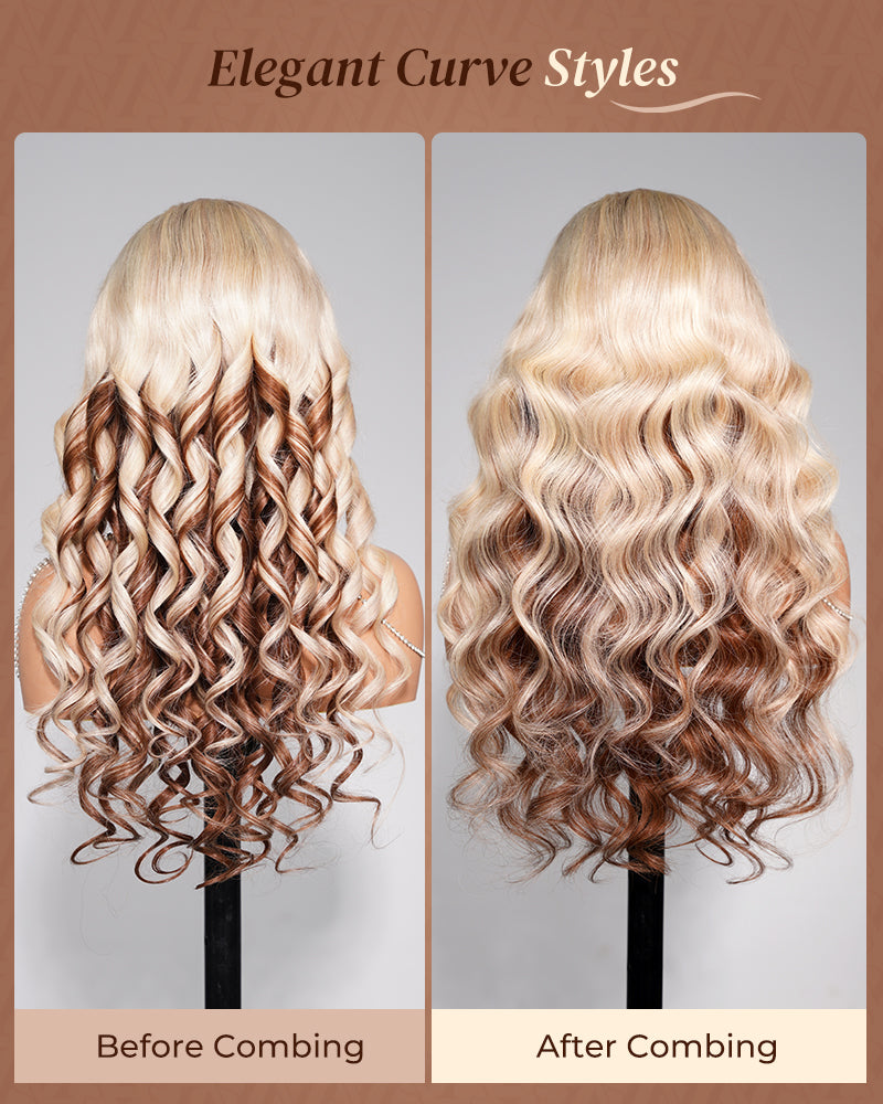 【$299 = 2 WIGS】Arabella 13x6 Three-Go™ Blonde and Brown Ombre Glueless Wig Loose Body Wave With Drawstring