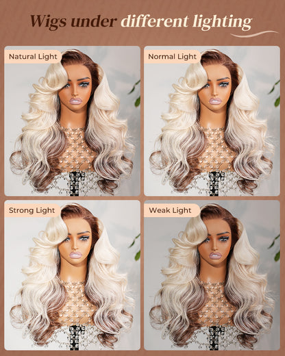 【$299 = 2 WIGS】Arabella 13x6 Three-Go™ Blonde and Brown Ombre Glueless Wig Loose Body Wave With Drawstring