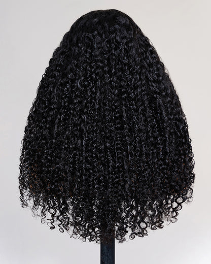 Arabella 13x6 Three-Go™ Glueless Wig Jerry Curly With Drawstring Natural Black 100% Human Hair Wig