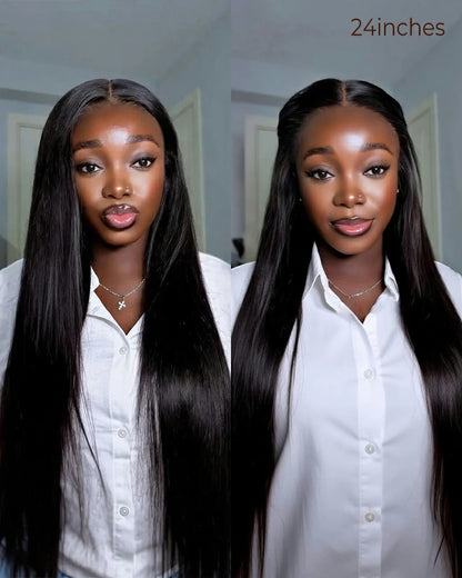 Arabella 13x6 Three-Go™ Glueless Extra Long Wig Silky Straight With Drawstring Natural Black 100% Human Hair Wig
