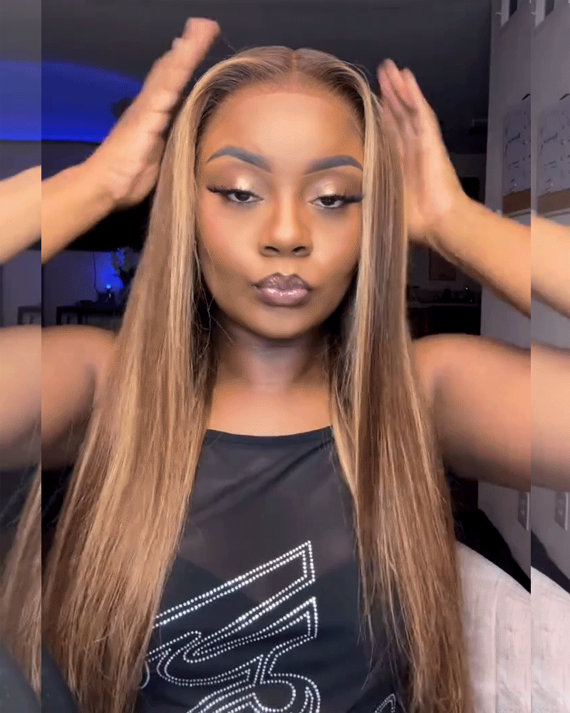 【$299 = 2 WIGS】Arabella 13x6 Three-Go™ Ombre Highlight Honey Blonde Glueless Wig Silky Straight With Drawstring 100% Human Hair Wig