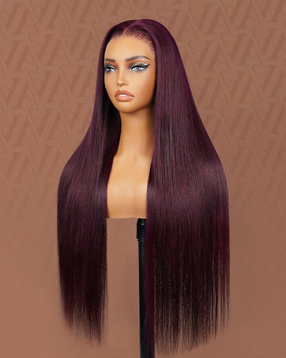 Arabella 13x6 Three-Go™ Dark Plum Glueless Wig Body Wave With Drawstring 100% Human Hair Wig