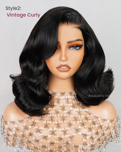 Arabella 6x5 invisible knots Glueless Loose Wave Bob Wig Pre-cut Lace Natural Black Beginner Friendly