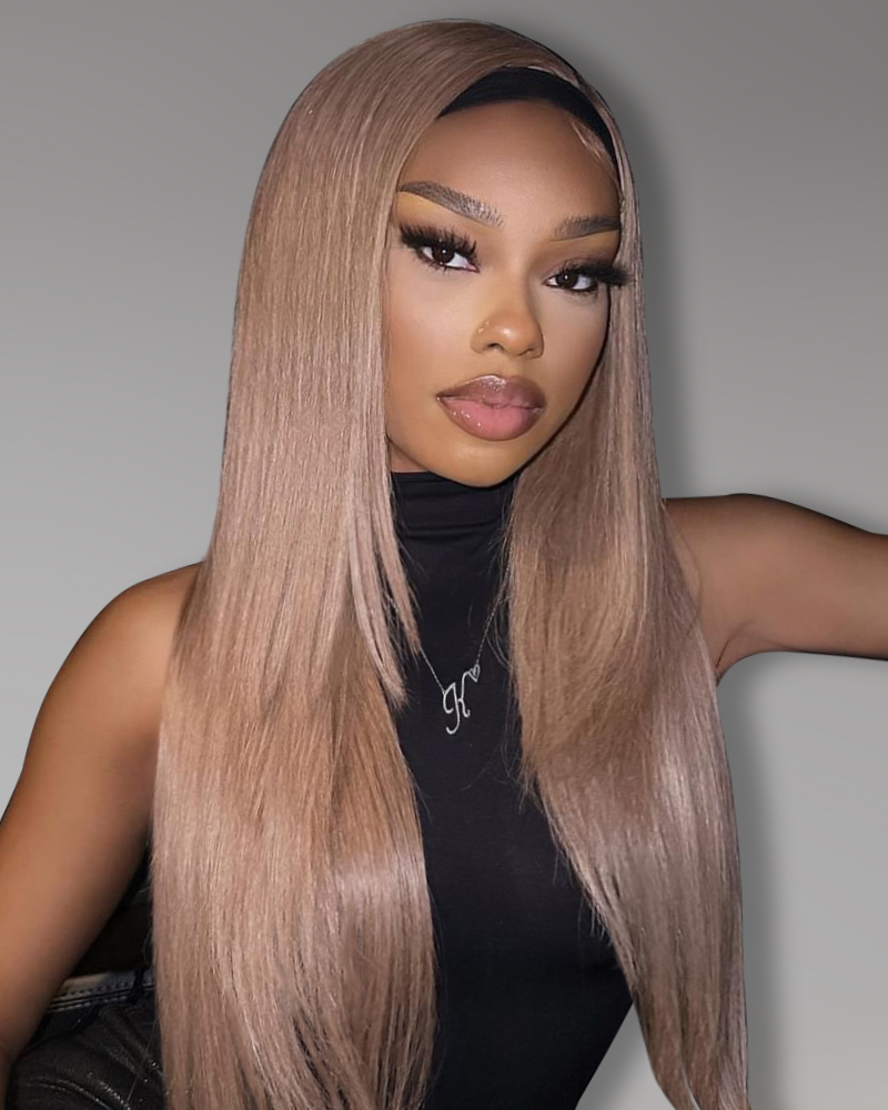 Arabella 6x5/13x4 Lace Glueless Milk Tea Brown Straight Wig Pre-cut Lace Beginner Friendly